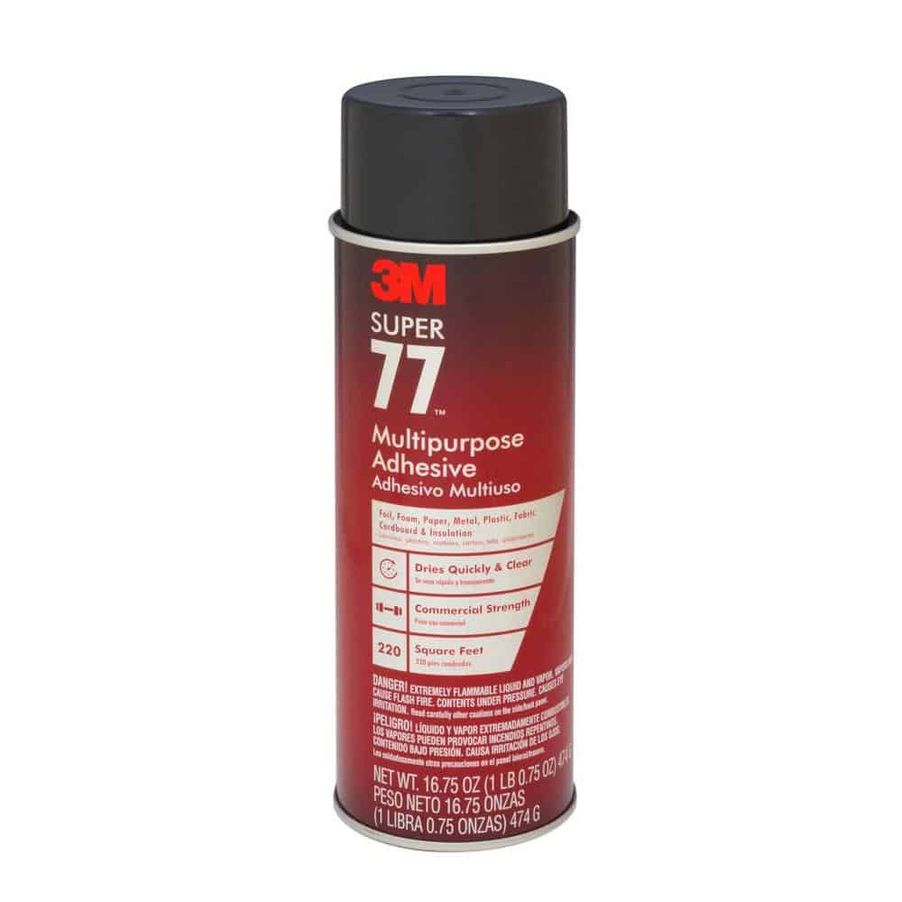 3M Super 77 Mult-Purpose Spray Adhesives, 24 oz Aerosol Can, Clear